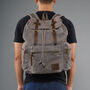 Canvas Backpack With Leather Detail, thumbnail 2 of 12