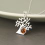 Sterling Silver Amber Tree Of Life Necklace, thumbnail 1 of 9
