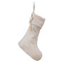 White Boucle Christmas Stocking With Charm, thumbnail 2 of 3