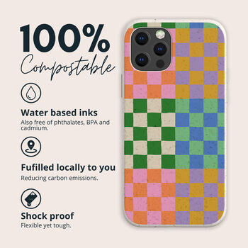 Colour Check Biodegradable Phone Case, 2 of 8