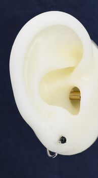Genuine Black Onyx Huggie Hoop Earrings, 11 of 11