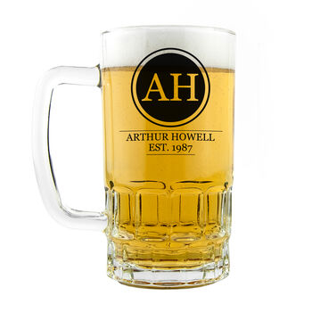 Monogrammed Beer Glass Tankard, 5 of 5