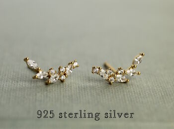 Grecian Leaf Sterling Silver Stud Earrings, 2 of 5