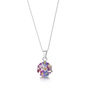 Real Flower Round Pendant Necklace In Silver, thumbnail 2 of 11