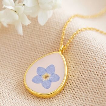 Personalised Real Pressed Forget Me Not Flower Necklace, 5 of 8
