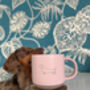 Dachshund Engraved Pink Ceramic Tea/ Coffee Mug, thumbnail 3 of 5