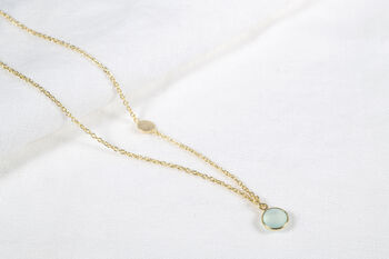 Salina Aqua Chalcedony And Gold Plated Necklace, 5 of 5