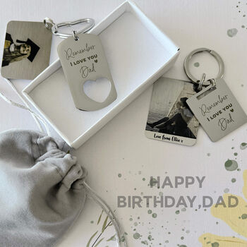 Remember, I Love You Dad Keyring With Photo Plate, 3 of 3