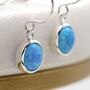 Sterling Silver Blue Opal Drop Earrings, thumbnail 4 of 10