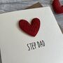 Step Dad Padded Heart Father's Day Card, thumbnail 2 of 3