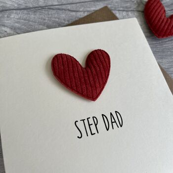 Step Dad Padded Heart Father's Day Card, 2 of 3