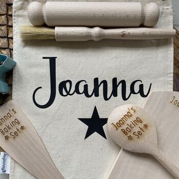 Personalised Childrens Wooden Baking Set, 3 of 5