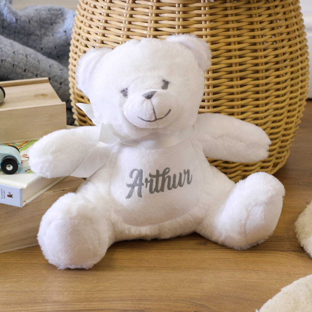 Personalised Soft Teddy Toy Gift For Baby Shower, 1 of 2