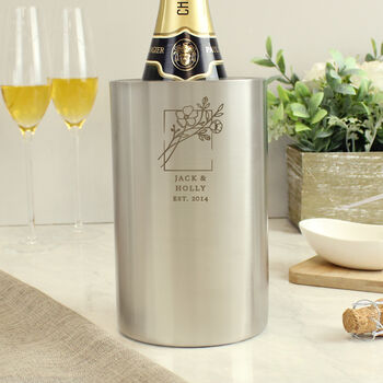 Personalised Stainless Steel Wine Cooler Gift, 3 of 4