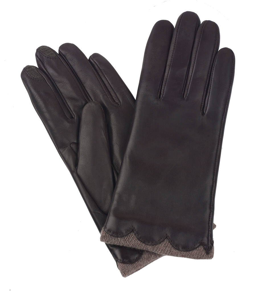beatrice. women's leather touchscreen gloves by gloves
