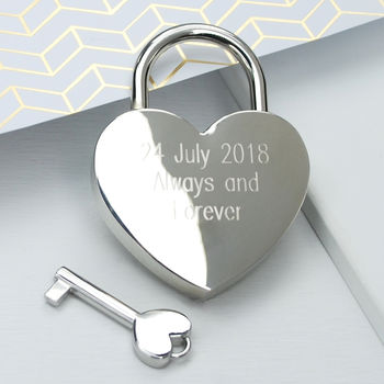 Personalised Silver Plated Lovers Padlock, 5 of 9
