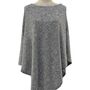 Heather Grey Wool Blend Knit Poncho, thumbnail 4 of 4