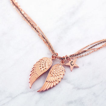 Multi Chain Double Angel Wing Necklace, 3 of 8