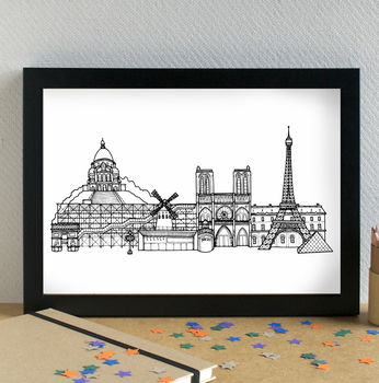 Paris Skyline Travel Art Print Unframed, 2 of 6