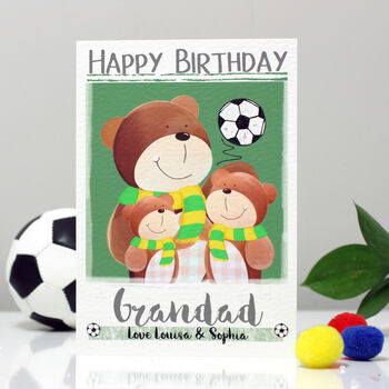 Personalised Daddy Bear Football Birthday Card, 5 of 12
