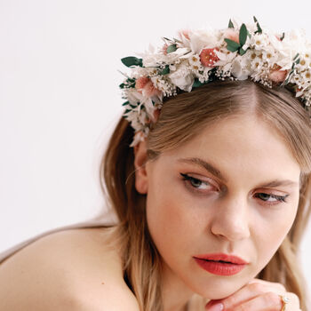 Daisy Dried Flower Crown Wedding Headband, 3 of 7