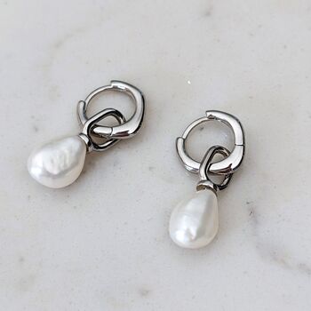 The Statement Pearl Earrings, Silver, 4 of 6