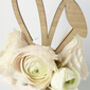 Wooden Bunny Ears Cake Topper, thumbnail 2 of 3