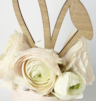 Wooden Bunny Ears Cake Topper, 2 of 3