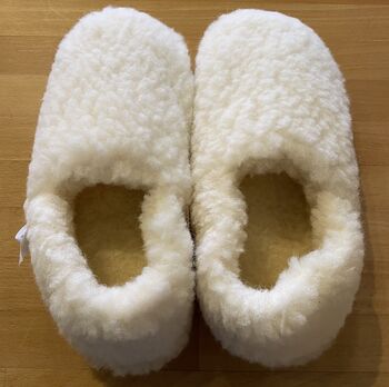 100% Siberian Wool Slippers In Natural, 5 of 5