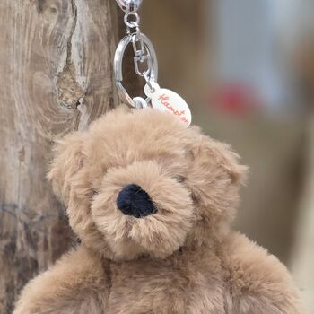 Hampton The Plush Dark Brown Teddy Bear Keyring, 2 of 2