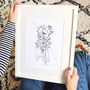 Holding Hands Line Drawing Print, thumbnail 1 of 3