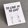 Fork And Spoon Sterling Silver Drop Earrings, thumbnail 1 of 5