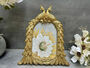 Aged Gold Coloured Peacock Photo Frame – 6x4 Inch Freestanding, thumbnail 1 of 12