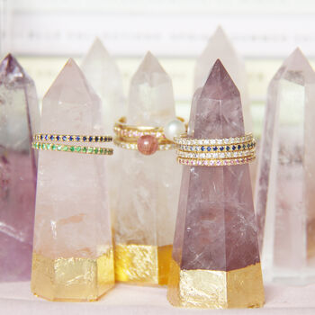 Rose Quartz, Crystal Quartz And Ameythst Ring Holders, 2 of 12