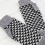 Triangle Knitted Fingerless Mitts Small Size, thumbnail 6 of 7