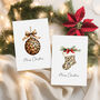 Leopard Print Christmas Card Four Pack, thumbnail 1 of 3