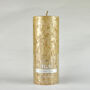 G Decor Adeline Gold Metallic Textured Pillar Candle, thumbnail 7 of 7
