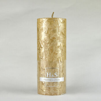 G Decor Adeline Gold Metallic Textured Pillar Candle, 7 of 7