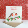 Personalised Robin Couple Christmas Card, thumbnail 2 of 7