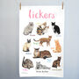 'Lickers' Funny Cat Tea Towel, thumbnail 2 of 4
