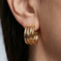 Nami 18 K Gold Plated Twist Hoop Earrings, thumbnail 4 of 6