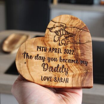 Personalised “The Day You Became My Daddy” Heart Keepsake – Custom New Dad Gift, 3 of 5