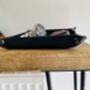 Personalised Dark Blue Leather Desk Accessories Tray, thumbnail 8 of 12