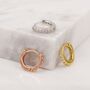 Sterling Silver Double Sided Cz Huggie Hoops, thumbnail 2 of 12