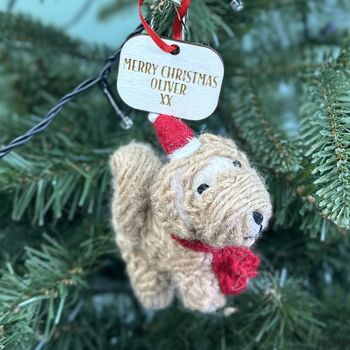 Personalised Cockapoo With Santa Hat Bauble, 2 of 5