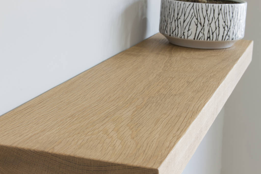 square edge solid oak floating wall shelf by bespoak interiors