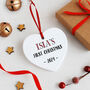 Personalised Baby's First Christmas Heart Decoration, thumbnail 1 of 2