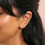 Gold Sterling Silver Triple Crystal Stud Earrings, thumbnail 5 of 6