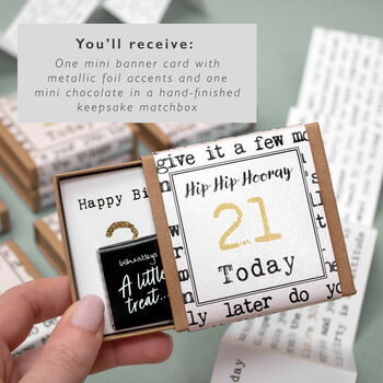 Milestone Birthday Boxed Mini Fold Out Card With Chocolate, 2 of 9