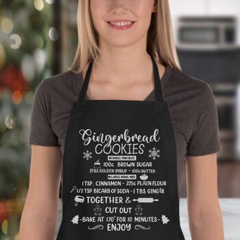 Gingerbread Recipe Christmas Apron, 4 of 4
